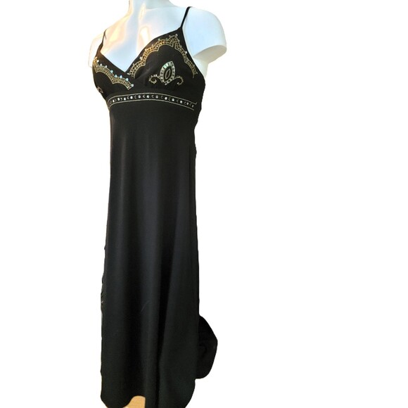 Gharani Stok London Fashion Designer Black Dress Sequin Bodice Elastane MINT, Sm - Picture 5 of 10